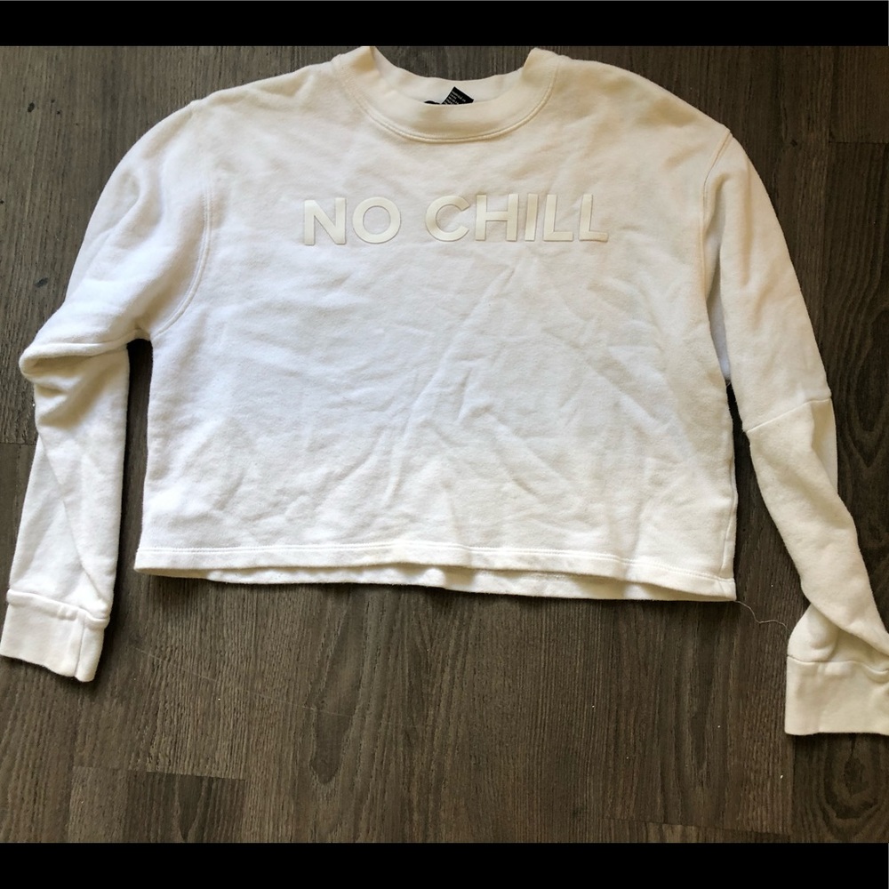 White graphic crop top